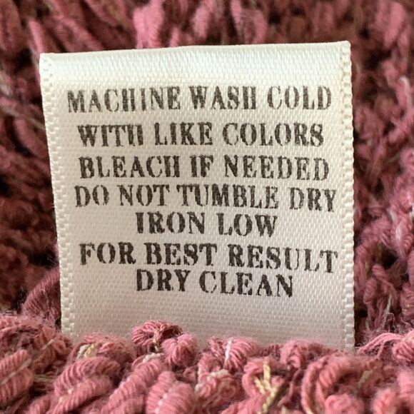 Very J Fringe Open Cardigan Women's Large Mauve Boho Chunky Knit Sweater Western - Picture 11 of 11